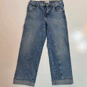 Adorable cuffed Free People straight leg jeans perfect w/ankle socks & loafers!